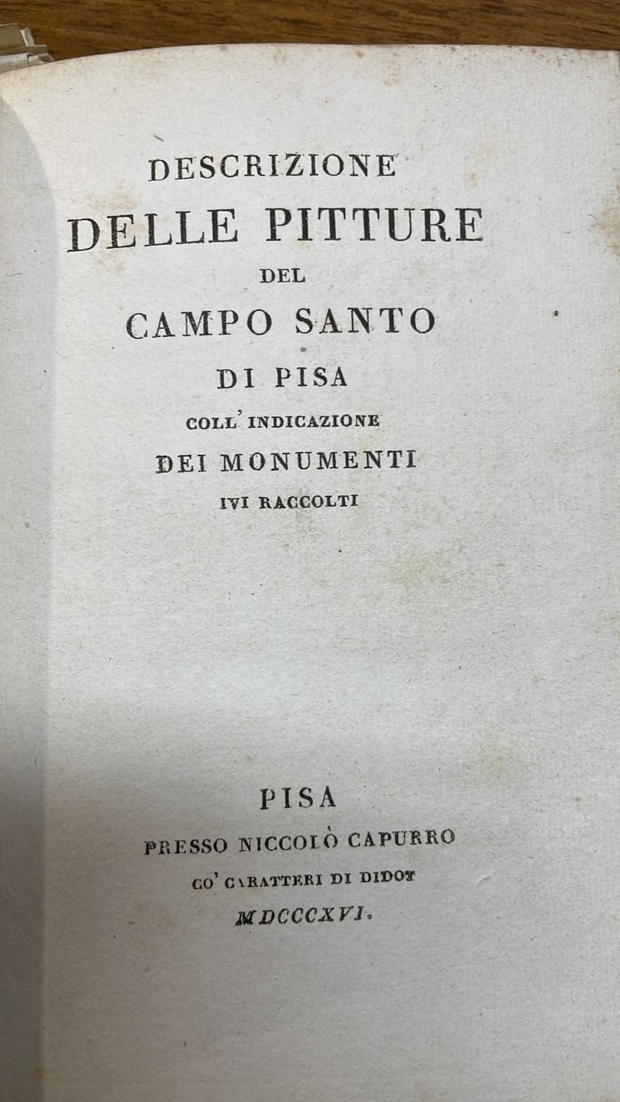 Descrizione delle pitture del Campo Santo di Pisa