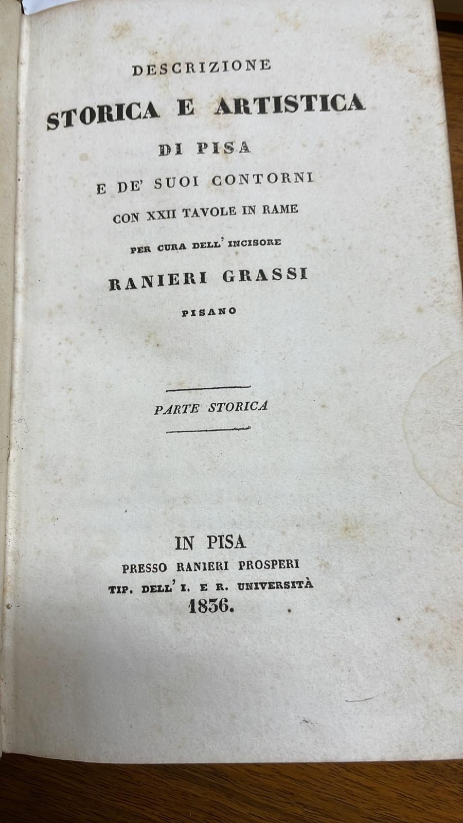 Ranieri Grassi, Descrizione storica e artistica di Pisa
